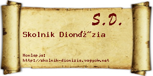 Skolnik Dionízia névjegykártya